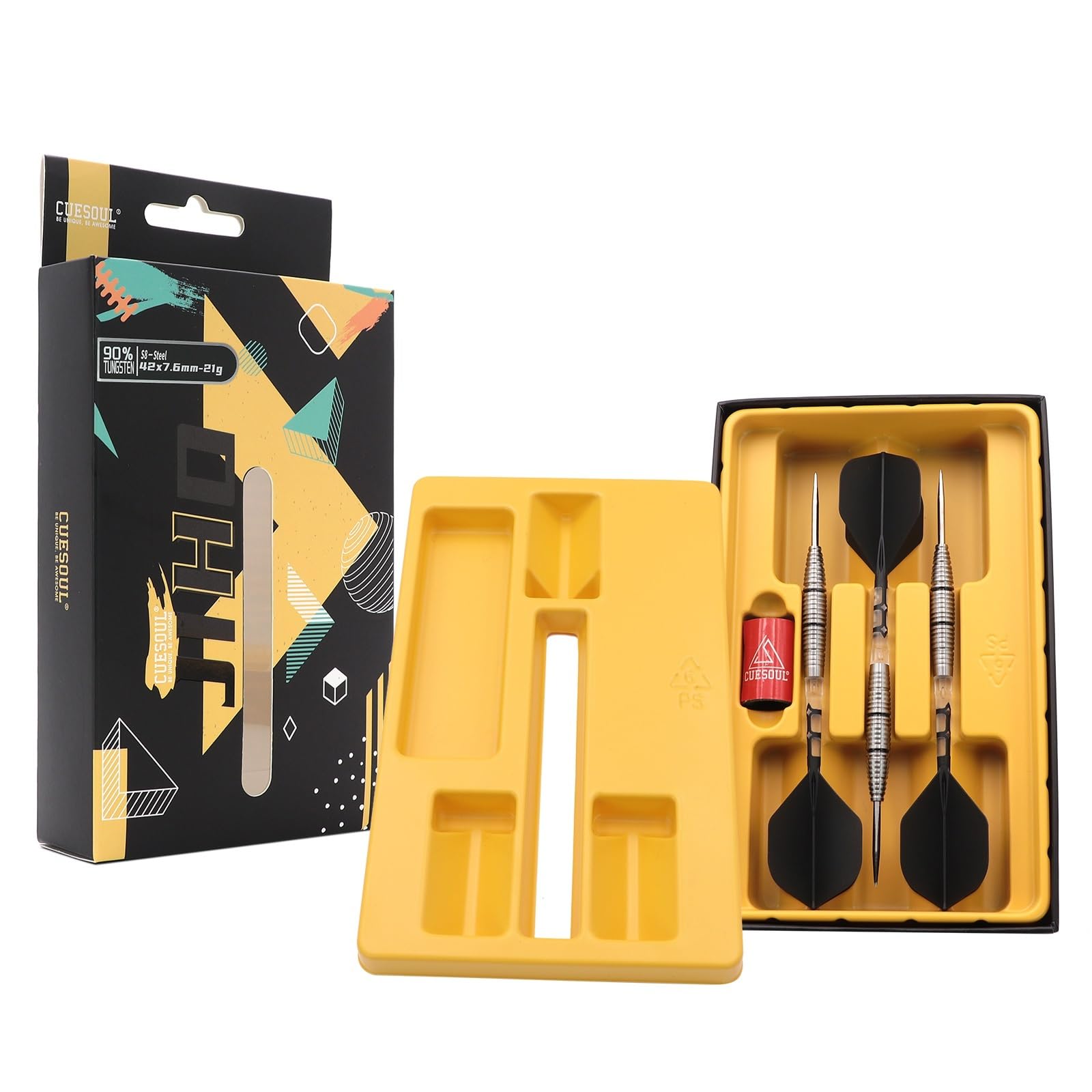 CUESOUL JIHO S1-S8 Set di Freccette Serie 21g/22g/23g con Punta in Acciaio 90% tungsteno con Volo Unifying ROST T19