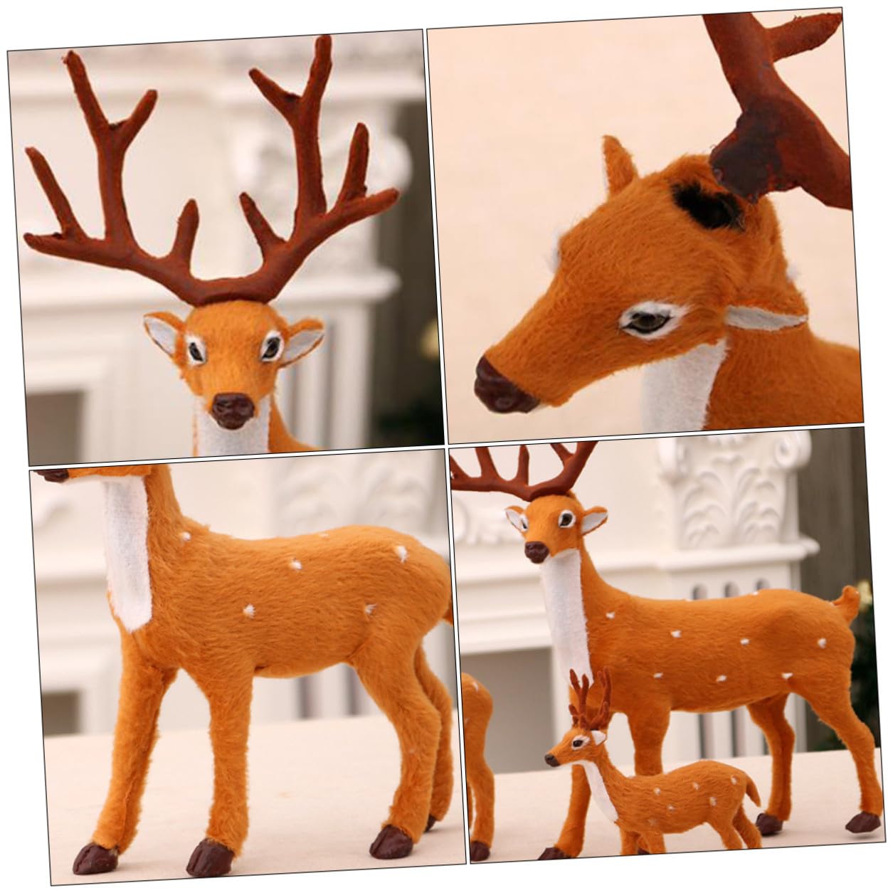 POPETPOP 3piezas Juguete de Simulación de Ciervo Navideño de Ciervo de Peluche para Adornos Navideños de Escritorio Decoración Navideña de Escritorio