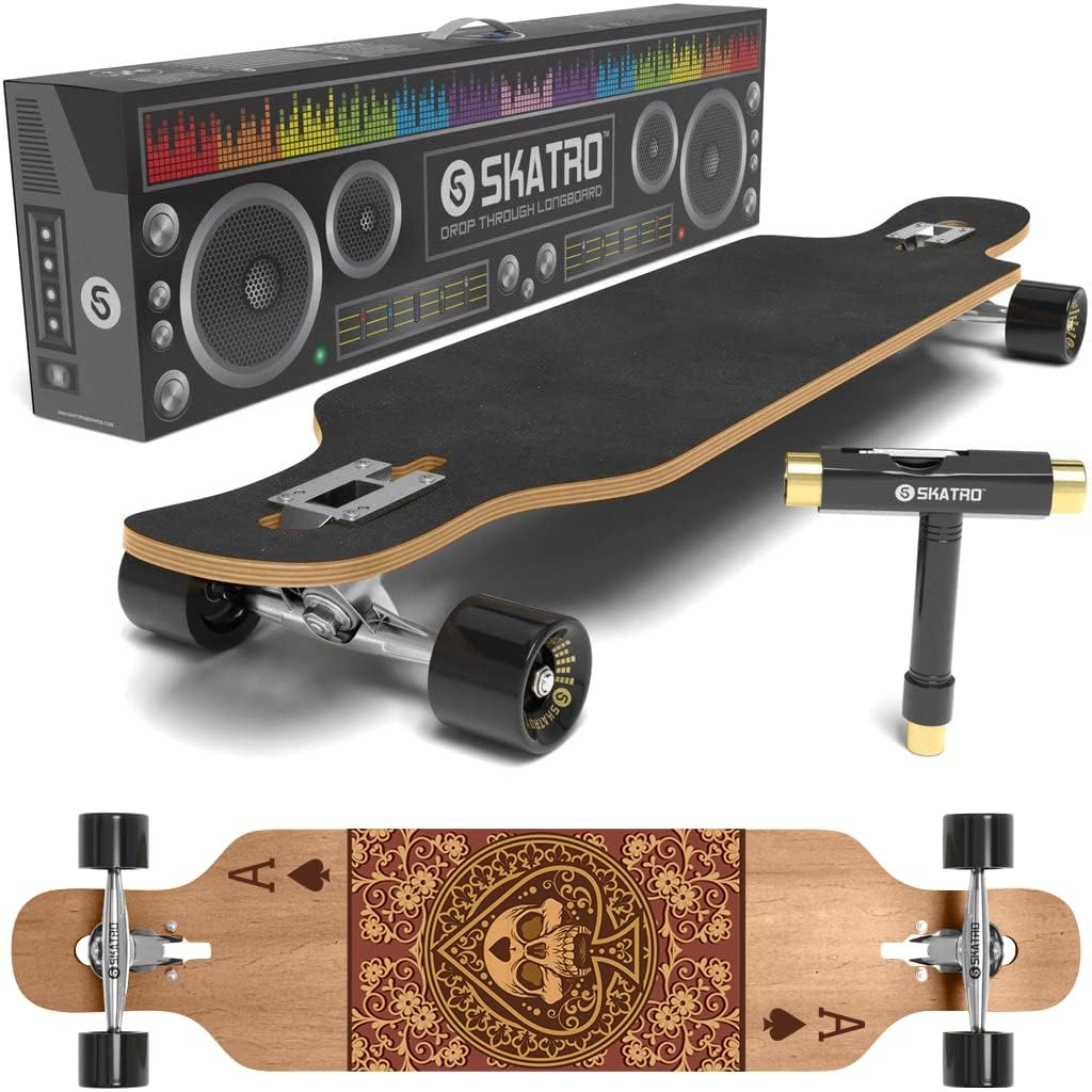 SKATRO Drop Through Longboard Skateboard Freeride T-Tool