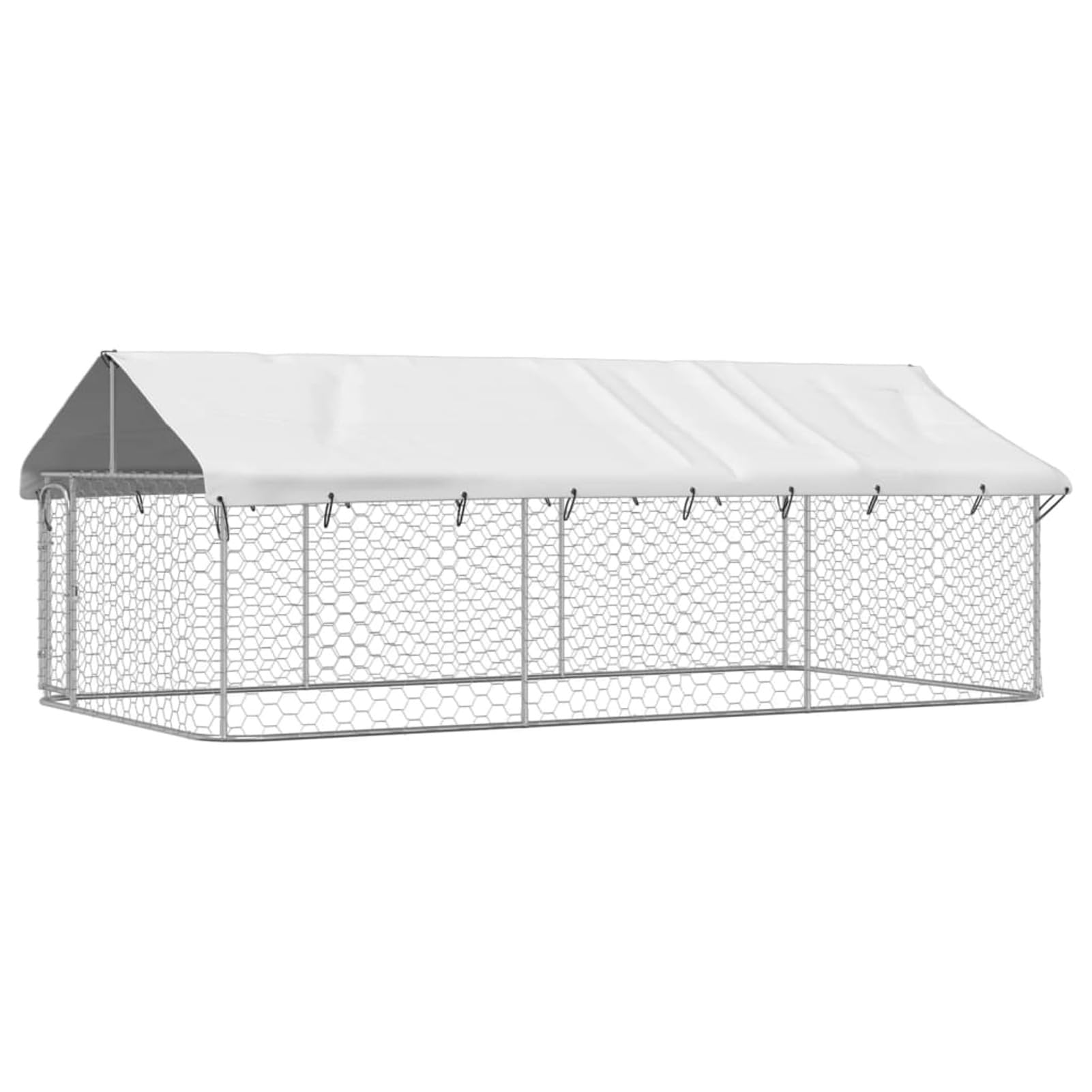 Gabbia e Recinto per Cani con Tetto Esterno, Box Canile 400x200x150 cm