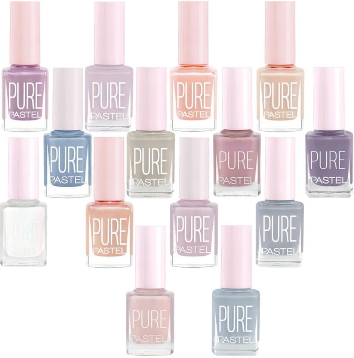 Pastel Oje Pure 601 602 603 606 607 608 609 610 611 612 613 614 615 616 13 Ml X 14 Adet Karışık