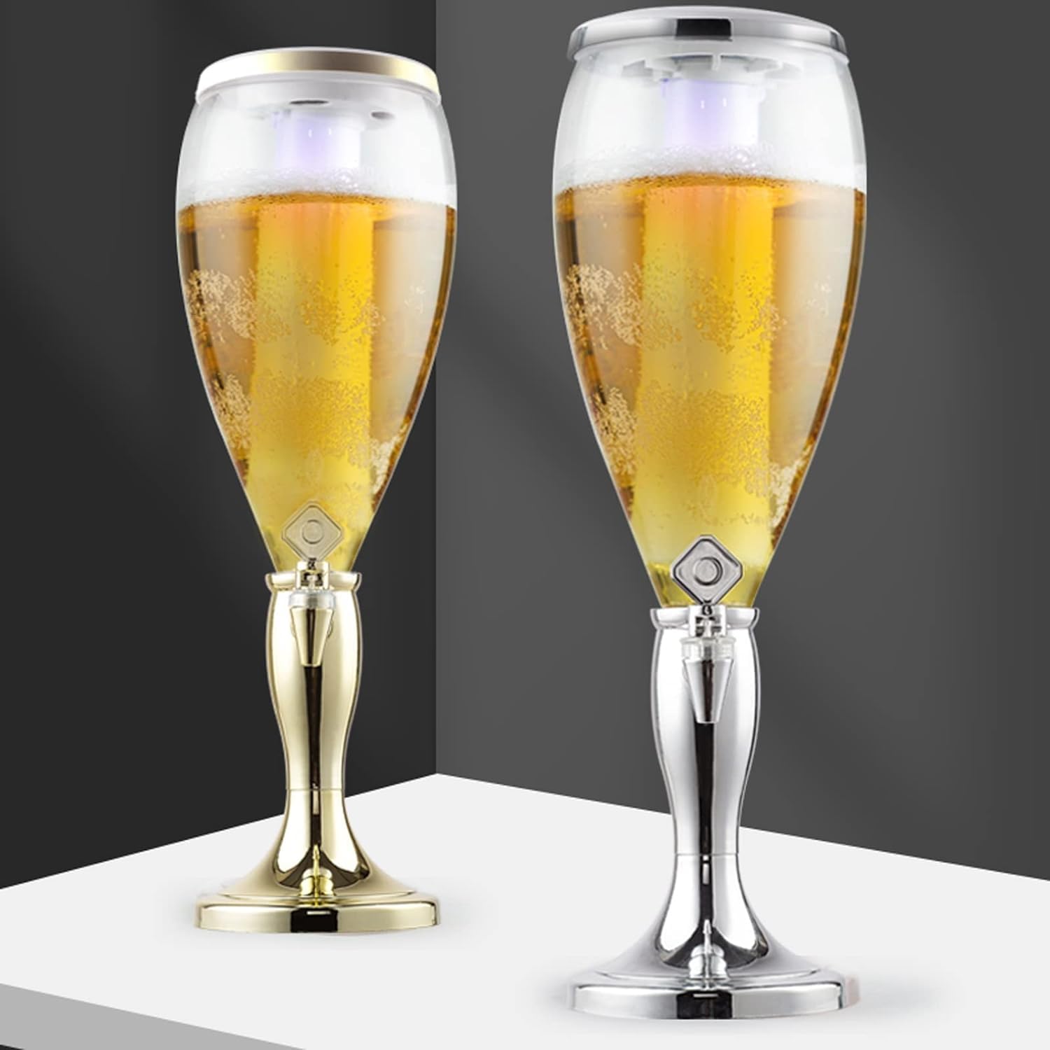 Dispensador Dispensador de torre de cerveza de gran capacidad de 5L/169OZ, torre de bebidas con carámbano luminoso extraíble y lavable, contenedor de cerveza comercial Cerveza