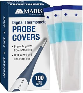 MABIS Disposable Probe Covers for Digital Thermometers, Box of 100, FSA Eligible, Can be Used Orally, Rectally or Under the Arm