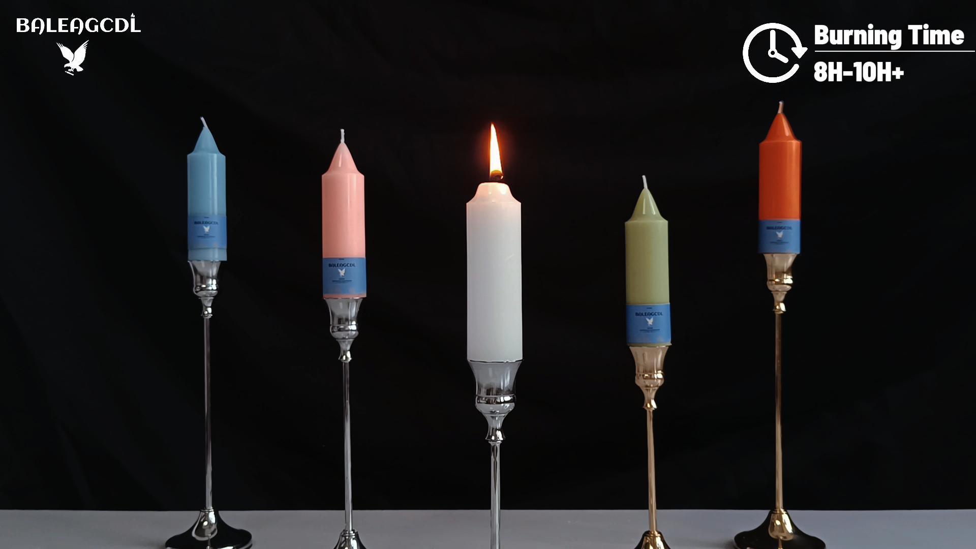 Image of 4 Pcs Handmade Unscented Taper Candles - 5 Inch Short Black Dinner Candle Sticks, Slow Burn Smokeless Wax Candles for Weddings Home Decoration Holiday Gifts