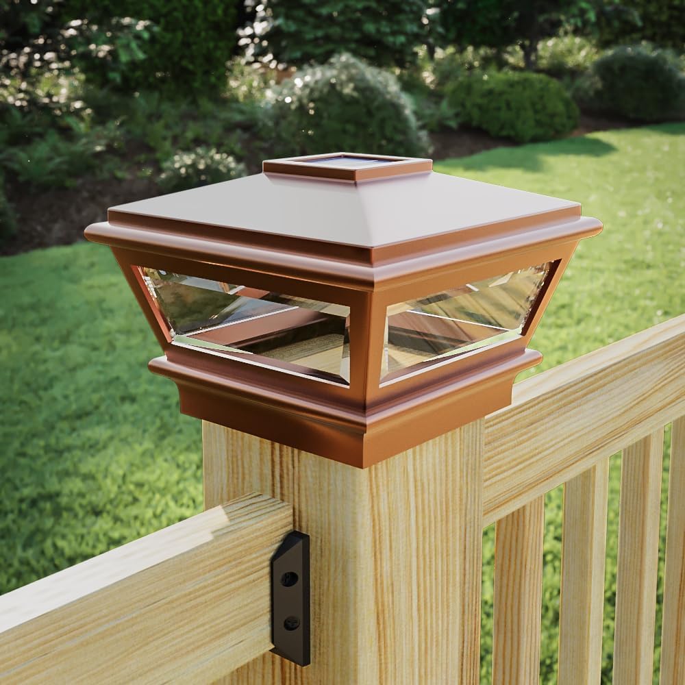 Deckorators 6 in. x 6 in. Copper Solar Light VersaCap