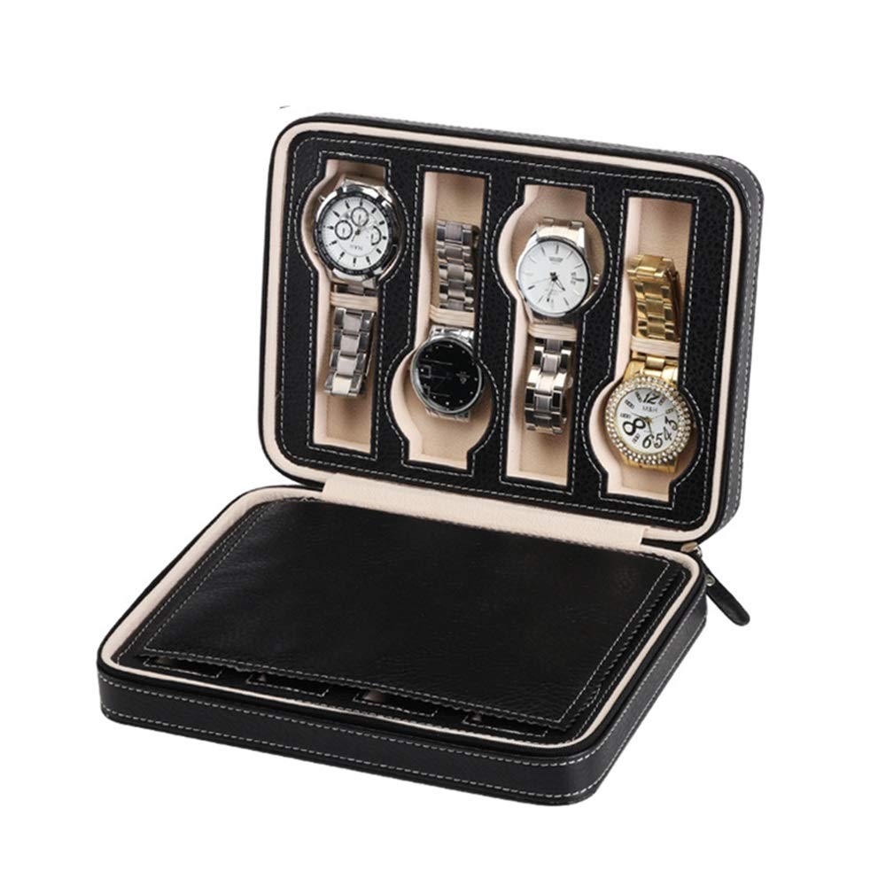 Amazon.co.jp: 腕時計収納ケース 8スロットメンズレザージッパー