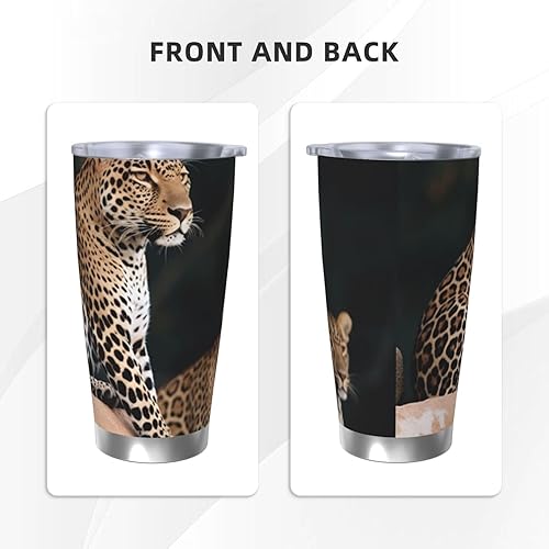 Miniatura 3 de WSOIHFEC African Leopard on Rock print 20oz Car Cup Double Wall Insulated Tumbler with Lid and Straw Stainless Travel Tumbler Reusable Coffee Mug