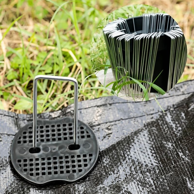 Sujeción de Tejido de Maleza en Forma de U, 40 Piezas/Paquete de Clavijas de jardín de Metal Plateado en Forma de U, Grapas for jardín, Clavos for el Suelo, película