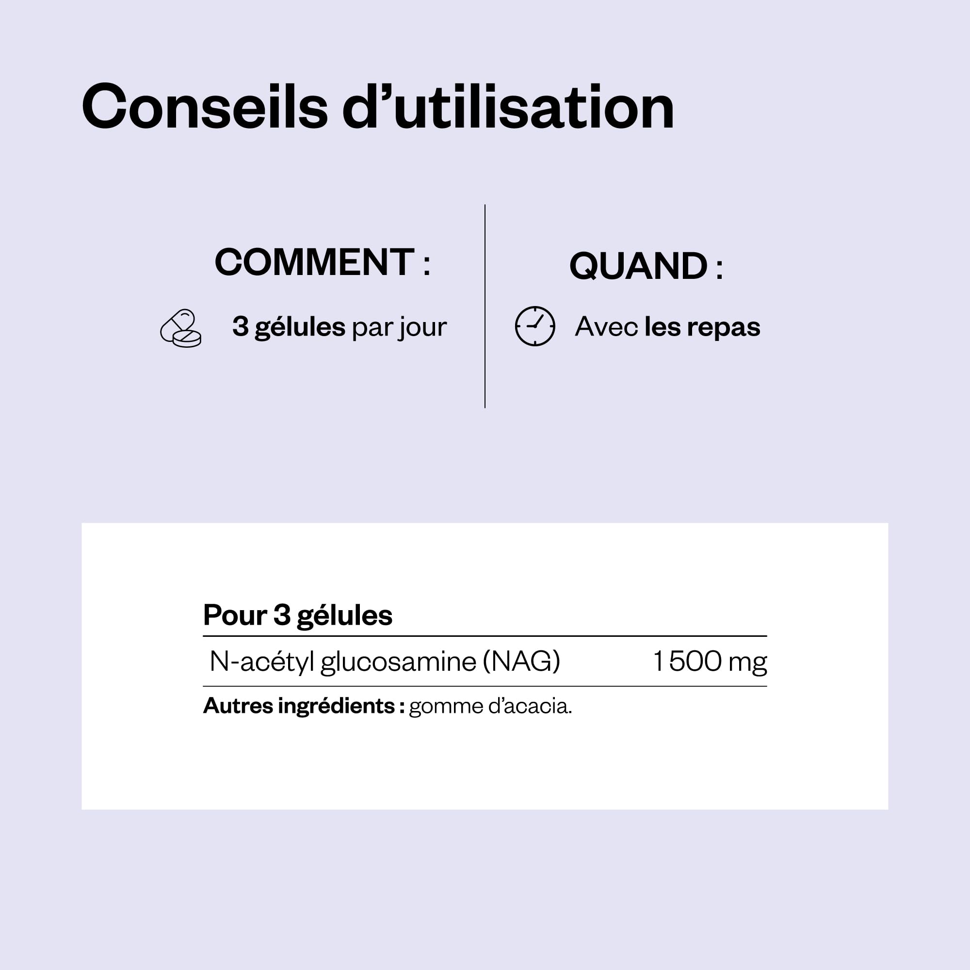 NAG (N-Acetyl Glucosamine) - Contribue à une Mobilité, SuperSmart | une Flexibilité et un Confort Articulaire Optimal - Soin des Articulation, des Os, des Muscles - Sans OGM