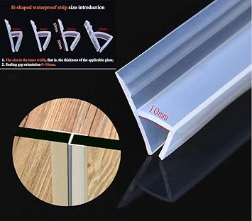 3m (120 Inch) Glass Shower Door Seal Strip Frameless Seal Shower Door Sealing Strips Silicone Rubber Window Seal to Stop Shower Leaks Flexible Weatherproof Seal for Bathroom (H-Type 10mm (3/8 Inch))