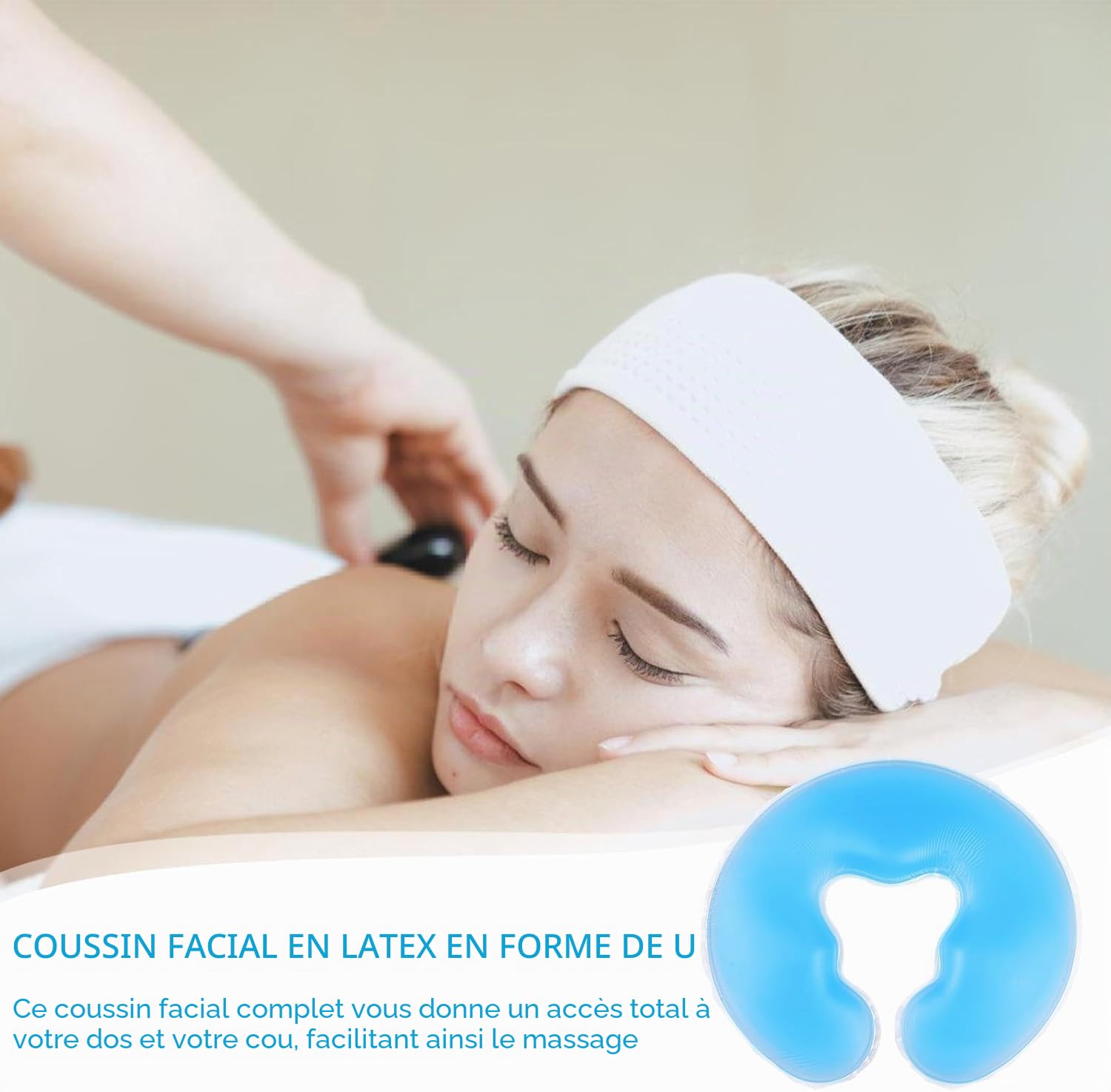 Coussin de Spa en Silicone, Coussin Facial en Silicone, Coussin de Gel pour Massage de la Tête, Coussin de Gel Facial pour Table de Massage, Coussin de Gel Facial, Dispositif de Massage Spa pour la