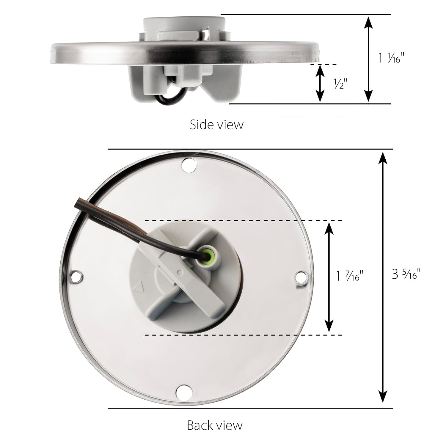 GG Grand General 79766 3.5" Watermelon Lens Stainless Steel Bulb Holder with Twist-On 1156 Bulb Base Socket