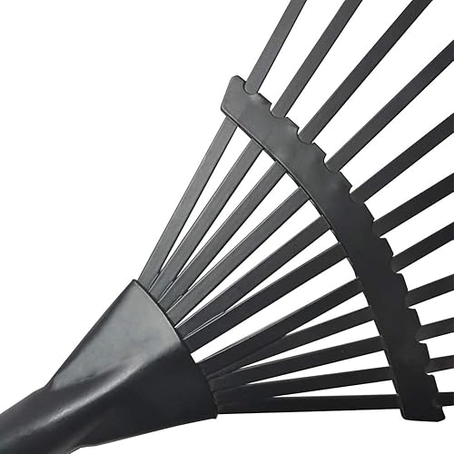 Miniatura 3 de Rastrillo de mano de jardín de 11 dientes pequeño rastrillo para arbustos para niños solo cabeza 8 pulgadas (negro)