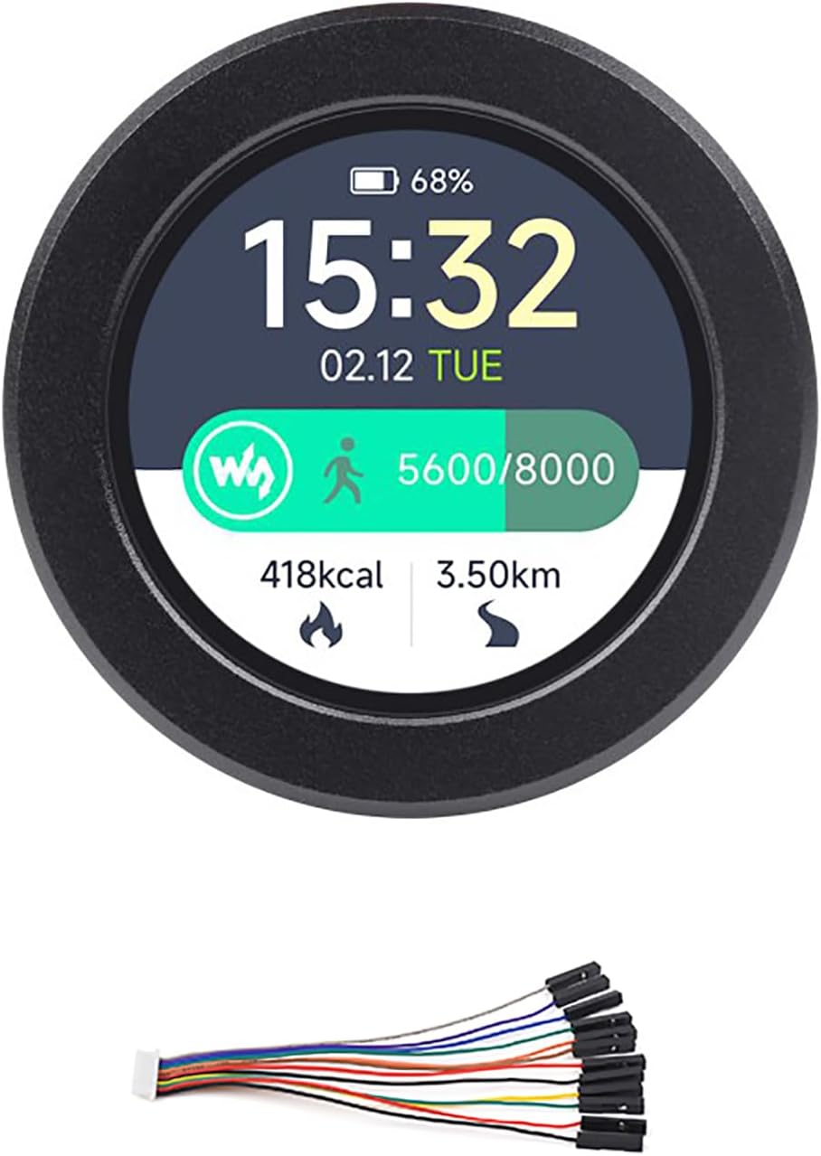 RP2040 Microcontroller Development Board with 1.28inch Round Touch LCD 240x240 Pixels with Accelerometer and Gyroscope Sensor CNC Metal Case