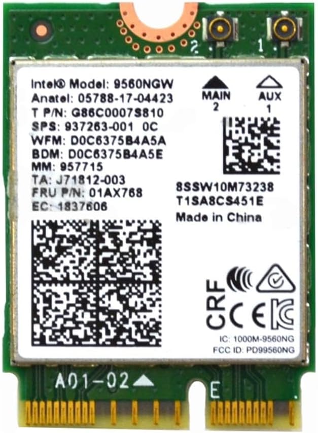 9560NGW Wireless-AC 9560 802.11AC WLAN PCI-Express Bluetooth 5.1 WiFi Card G86C0007S810