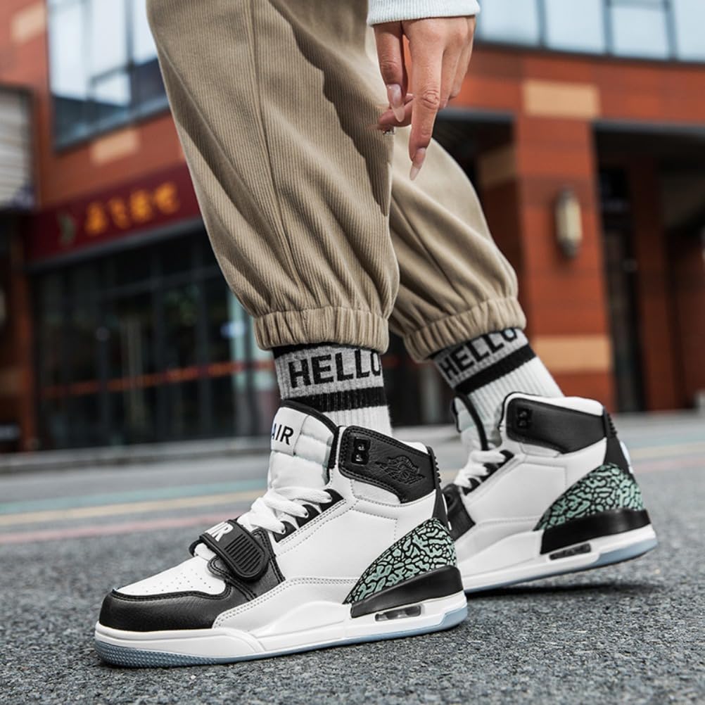 Sneaker Herren Damen Retro Skateboardschuhe Laufschuhe Turnschuhe mit Luftpolster Walkingschuhe Studenten Anti-Rutsch leichter Jungen Mädchen Basketballschuhe modisch Sportschuhe (Weiß Schwarz 4,39)