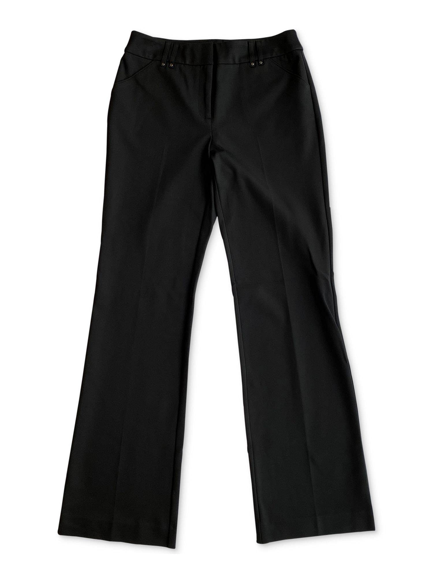 Alfani Womens Solid Casual Trouser Pants Black 4