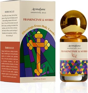 Frankincense & Myrrh Anointing Oil 9ml 0.3 fl oz. | Blessings from The Holy Lands | Blessed from Jerusalem with Biblical Spices | Christian Gifts | Holy Oil for Prayer and Protection