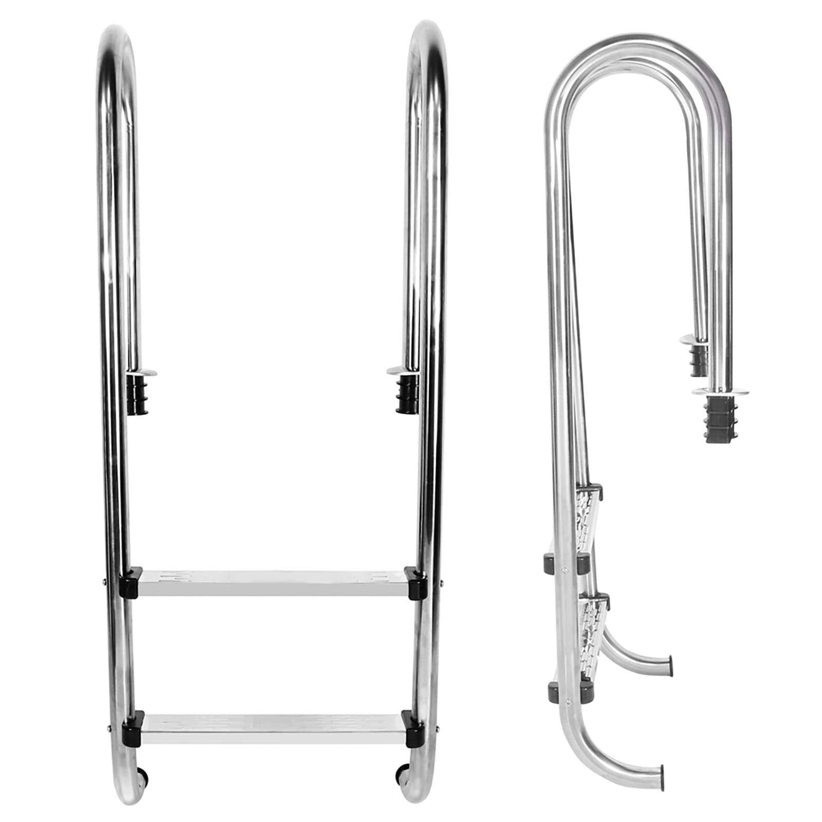 Cocoarm Drabinka Basenowa Dwustopniowa Drabinka Basenowa ze Stali Nierdzewnej Stal Nierdzewna 304 128 Cm Wysokość 43 Cm Szerokość Wewnętrzna Pedały Antypoślizgowe Antykorozyjne do Basenów Prywatnych