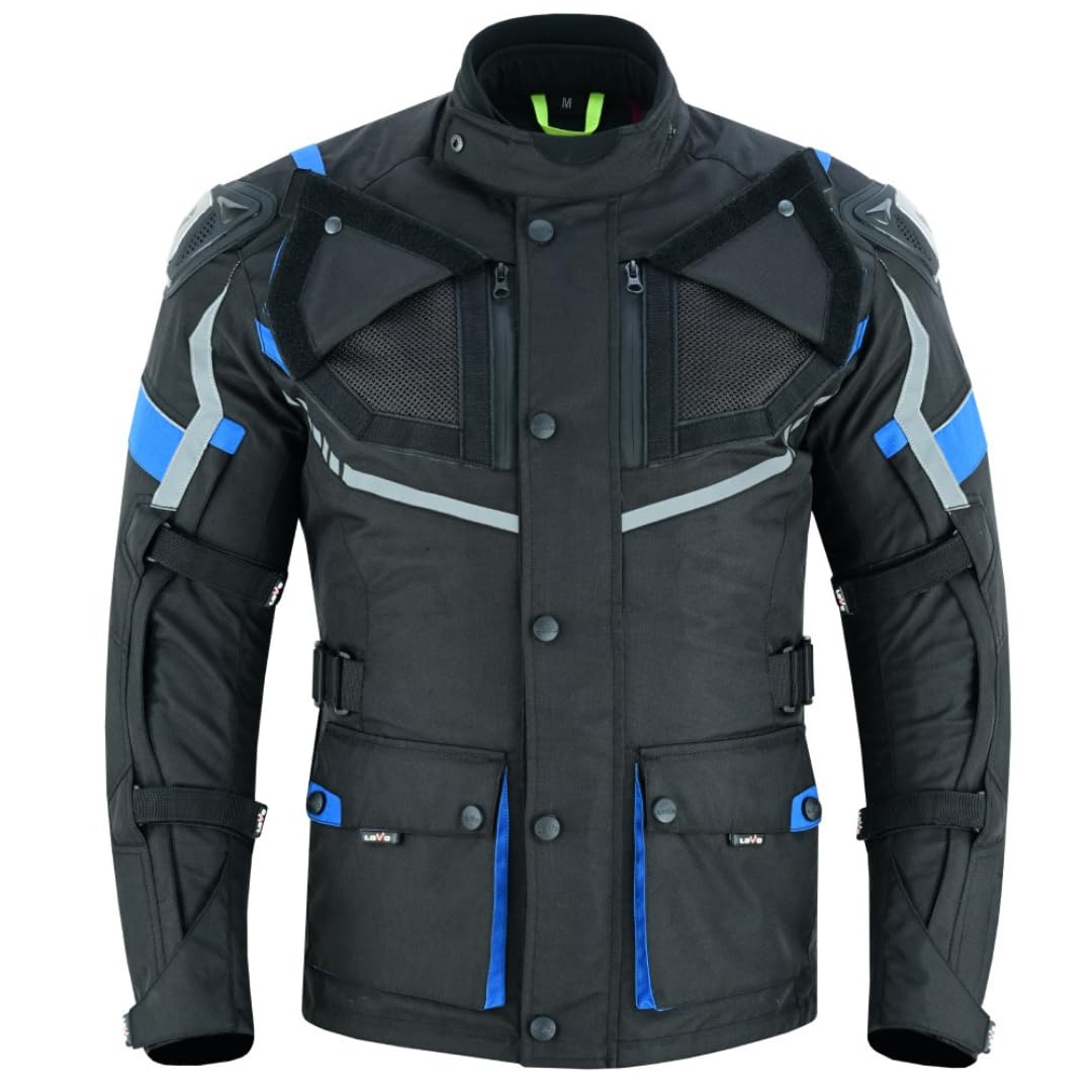 LOVO - Chaqueta Moto Tricapa 4 Estaciones Hombre - Chaqueta Moto Hombre Verano e Invierno con Protecciones Homologadas - Cazadora Moto de Longitud 3/4 - Diseñada para Todo Tipo de Clima