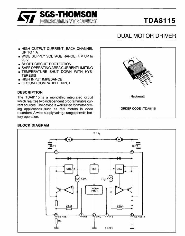 TDA8115 Dual Motor Driver 8115 IC (1 pcs) : Amazon.in: Industrial & Scientific