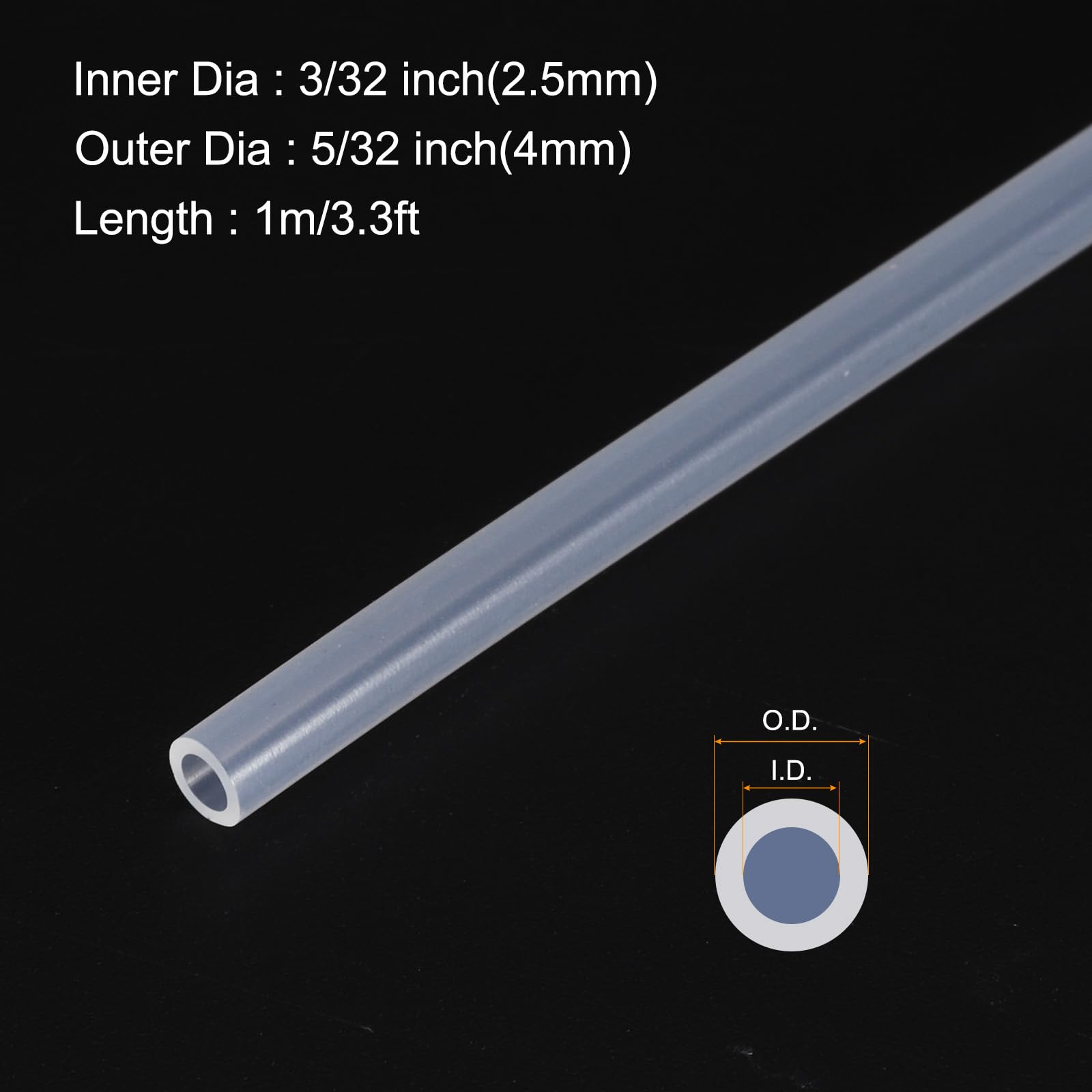 Rebower 1M(3Pieds) Tube En Silicone 0,4mm DI 1,6mm DE Transparent Tuyau En Plastique Industriel En Silicone Clair Pour Pompage, Vidange, Irrigation, Brassage, 0,02" X 1/16