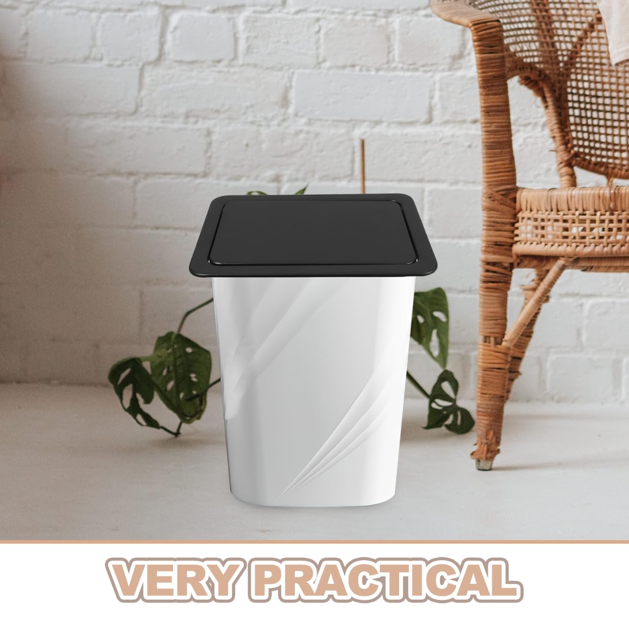 Luxshiny Tapa De Basura Empotrada De Acero Inoxidable Con Diseño Para Cubo De Basura De Cocina Y Baño Fácil Instalación Y Acabado Moderno