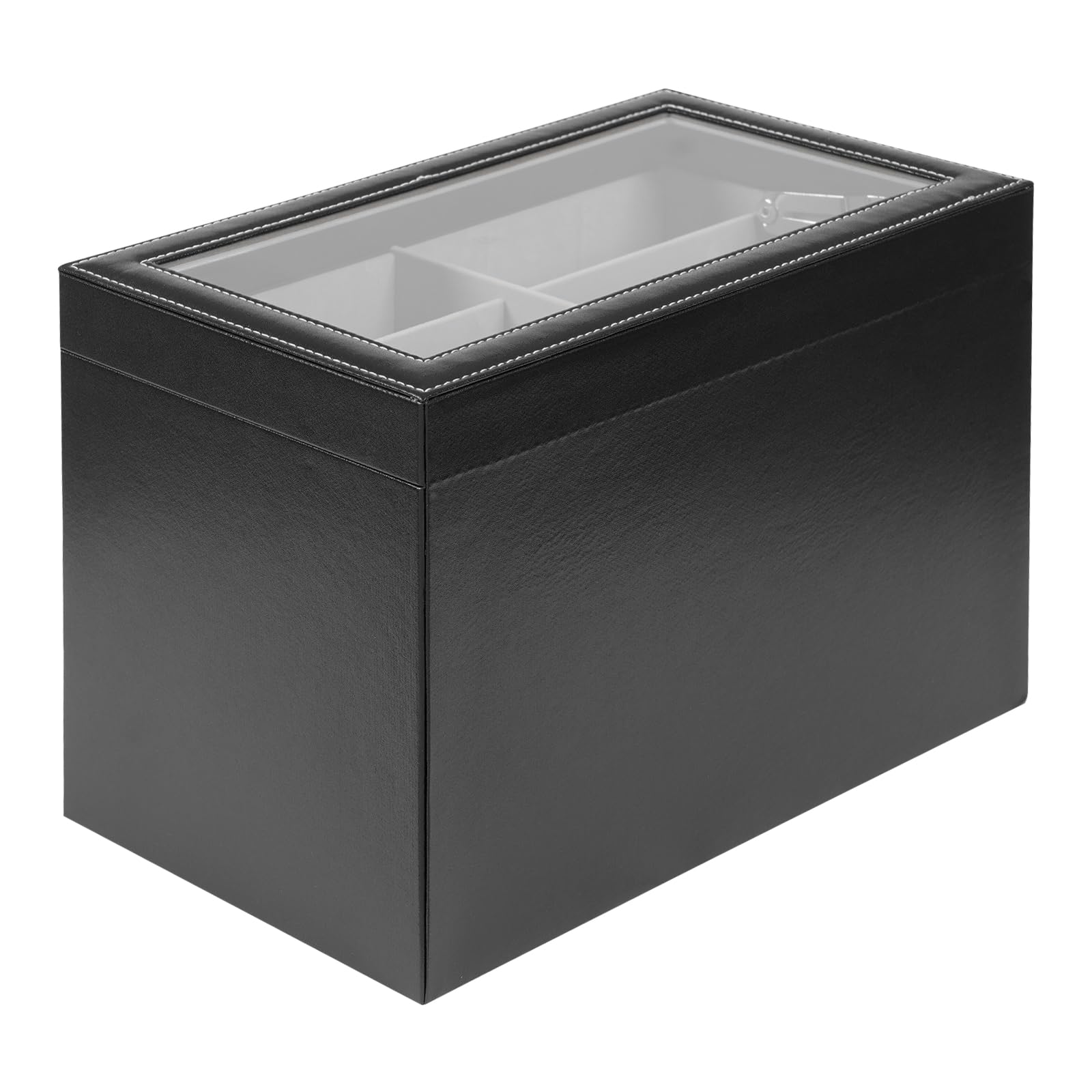 Scatola per orologi e occhiali, 24 scomparti, rivestimento in tessuto non tessuto, nero, organizzatore per gioielli