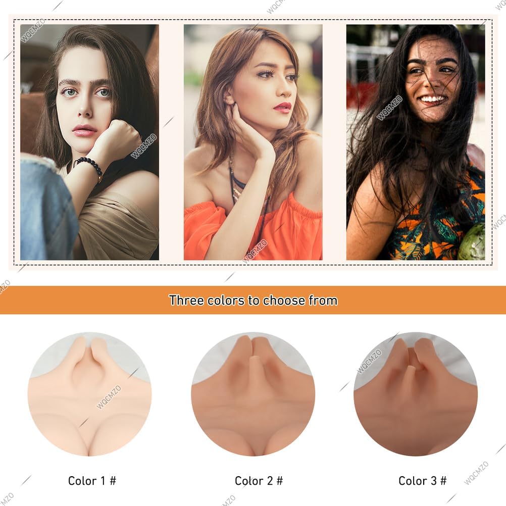 Crossdresser Silicone Breast Forms Big K Size Fake Boobs Breastplate for Drag Queen Transgender (Round/High Collar)