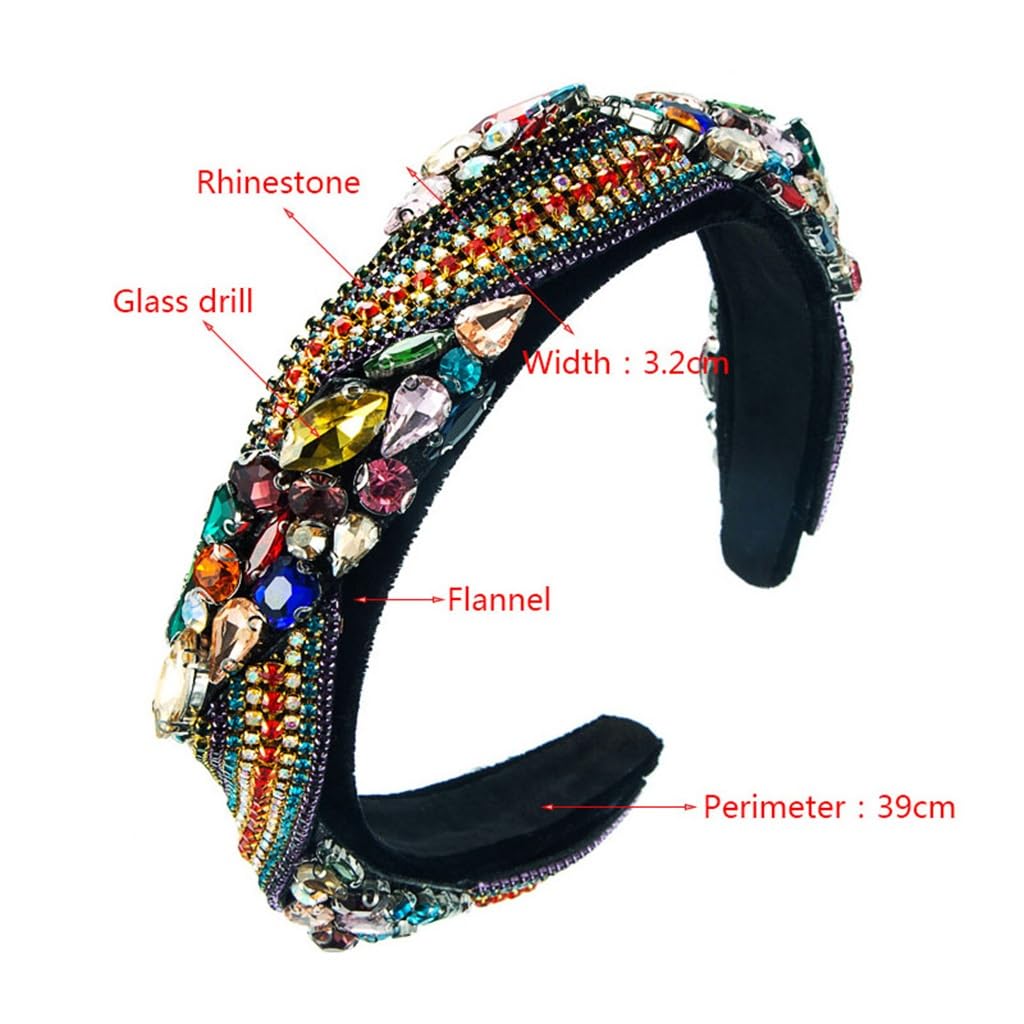 FMURY - Fascia per capelli con catena con strass, accessorio per capelli da donna