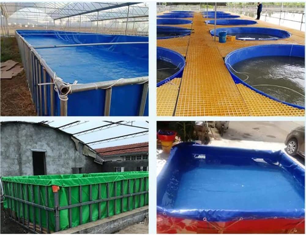 Stagno di pesce spesso per acquacoltura Piscina pieghevole per cani Copertura per piscina per bambini Pesci e gamberetti Stagno per giardino Telaio di stoccaggio dell'acqua