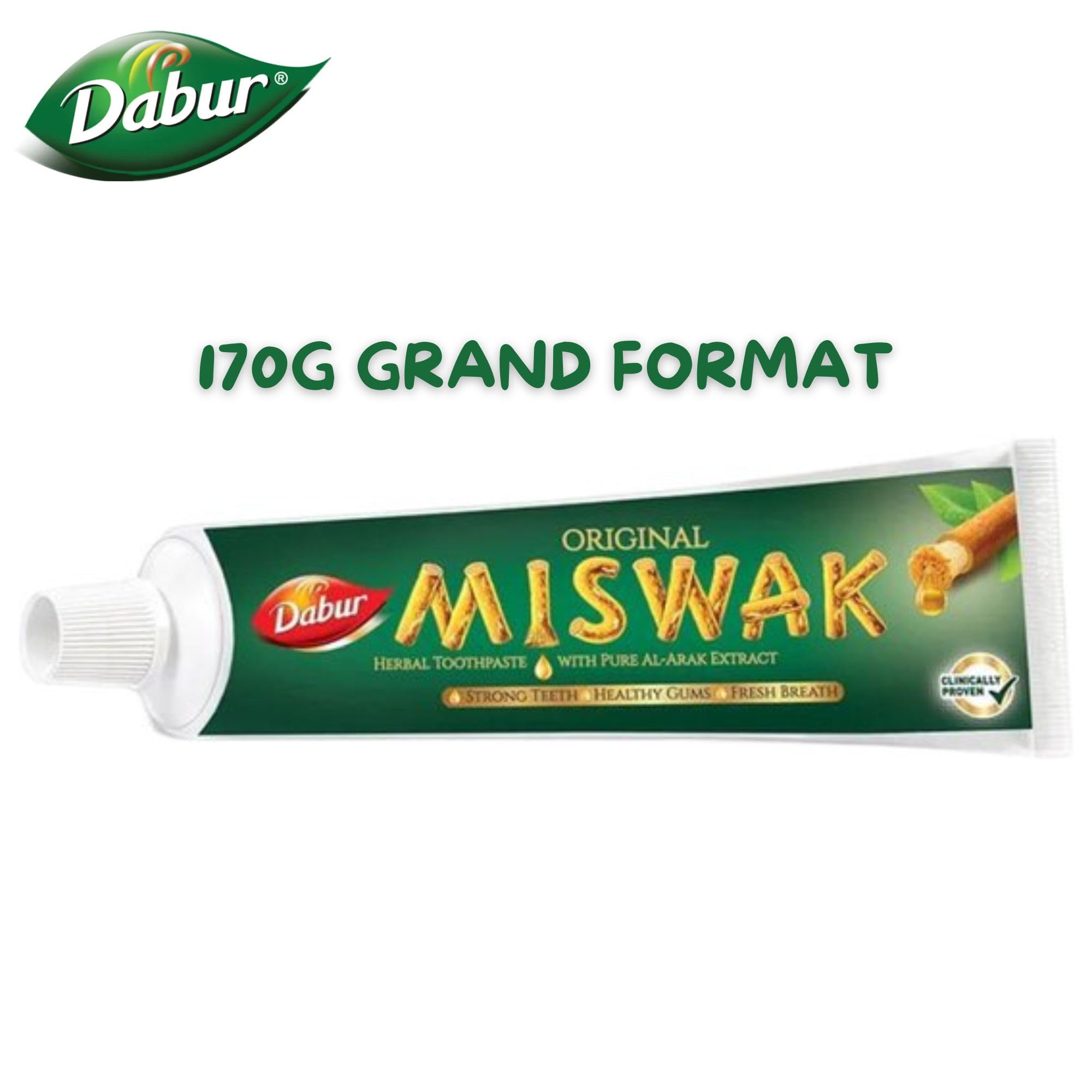 Dentifrice Dabur Siwak Au Miswak - Blanchiment Naturel 75ml Sans Fluor - Fabriqué En Tunisie