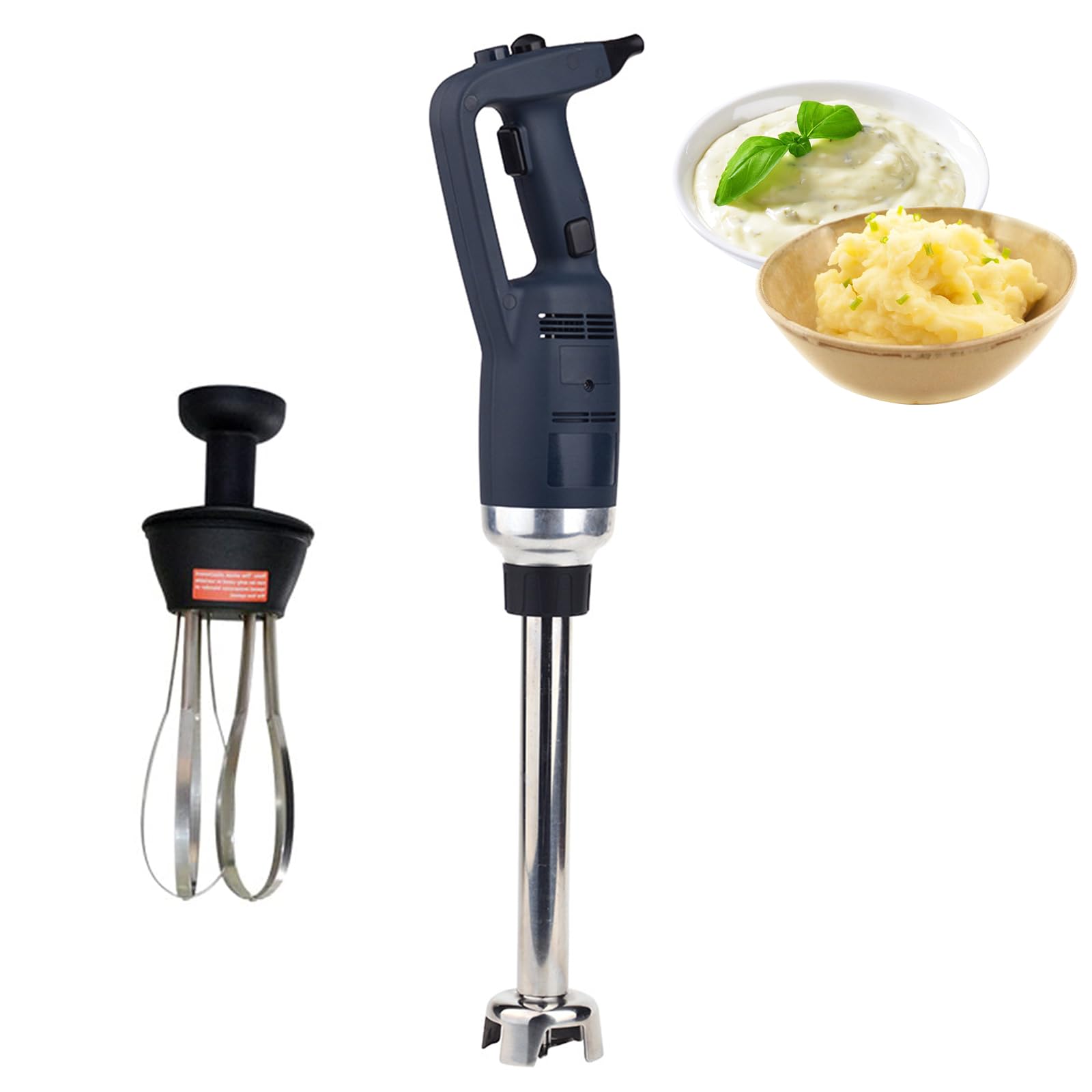 Hand Blender Stick Immersion Mixer, Frullatore a Immersione Professionale con Controllo Continuo della velocità, Funzionamento a Un Pulsante, Frullatore Elettrico per P 35cm Whisk + 25cm Mixing Blade