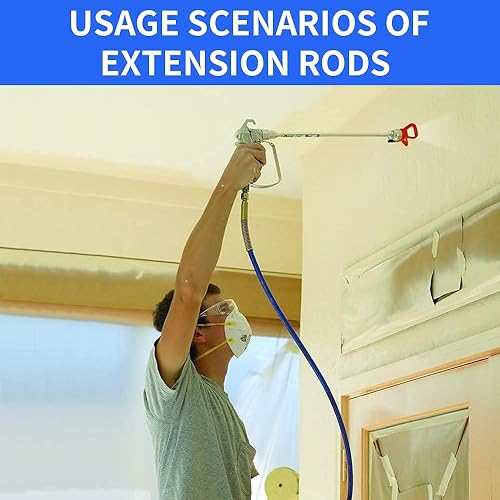 Miniatura 6 de Airless SJG Varilla de extensión universal para pistola de pulverización sin aire, pulverizadora de pintura, punta de pistola de extensión de 15.7