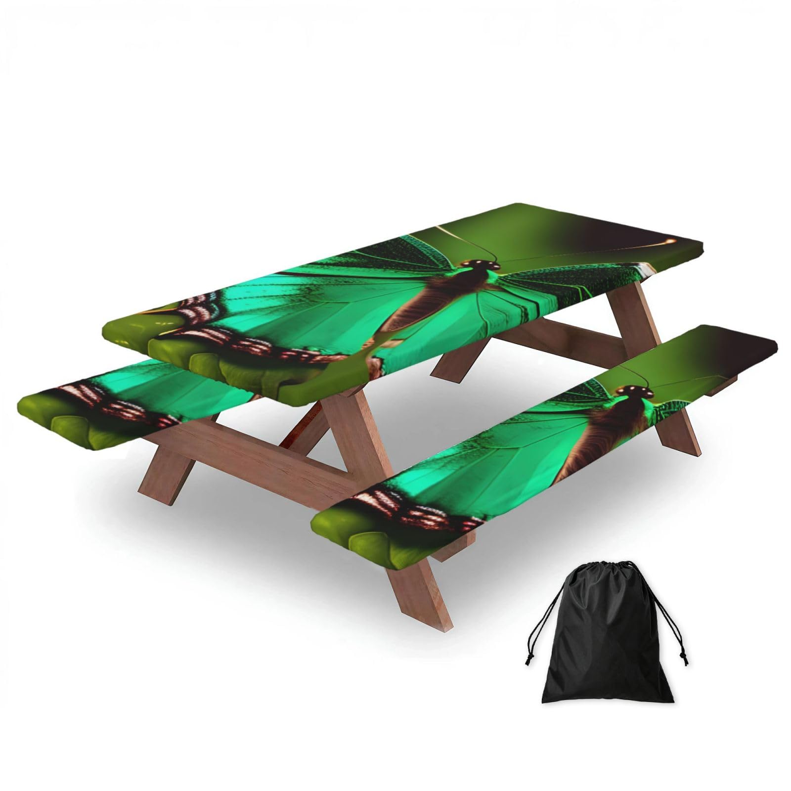 AYYQWE Colorful Butterfly Print Picnic Table Bench Cover Outdoor Garden Party Decor Daily Accessory Gift