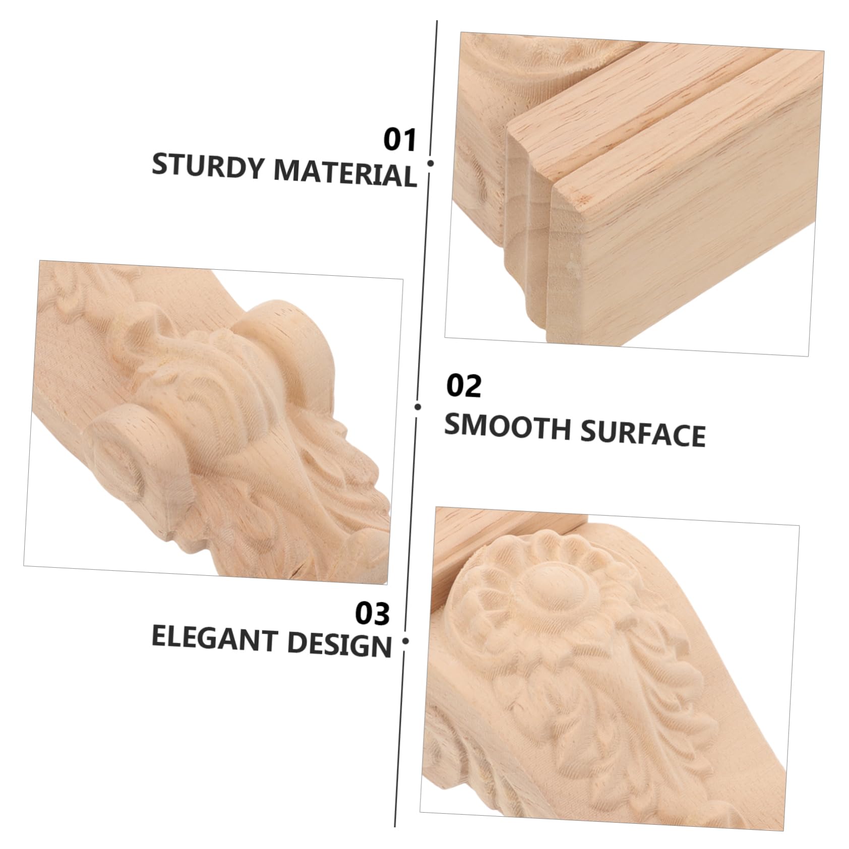 Uonlytech 2piezas Moldura De Esquina De Madera Decorativa Para Interiores Apliques Tallados Estilo Europeo Adorno Elegante Para Sala De Estar y Muebles Fácil De Pintar y Personalizar