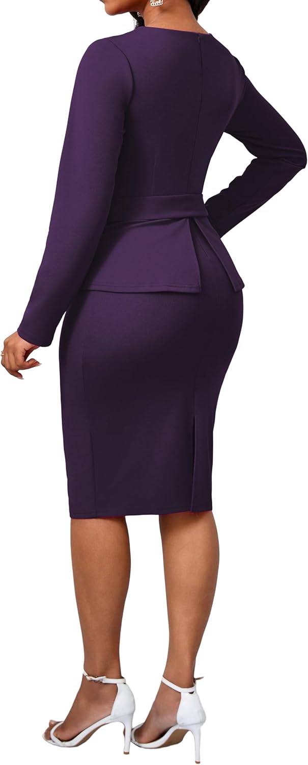 CuteCherry Women Sexy Dress Bodycon Work Dress Elegant Pencil Dress - Image 4