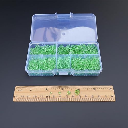 Miniatura 9 de Chengmu Cuentas de vidrio rojo bicona de 0.3 a 0.3 pulgadas para hacer joyas, 750 cuentas espaciadoras critales, surtidos, accesorios para pulsera,