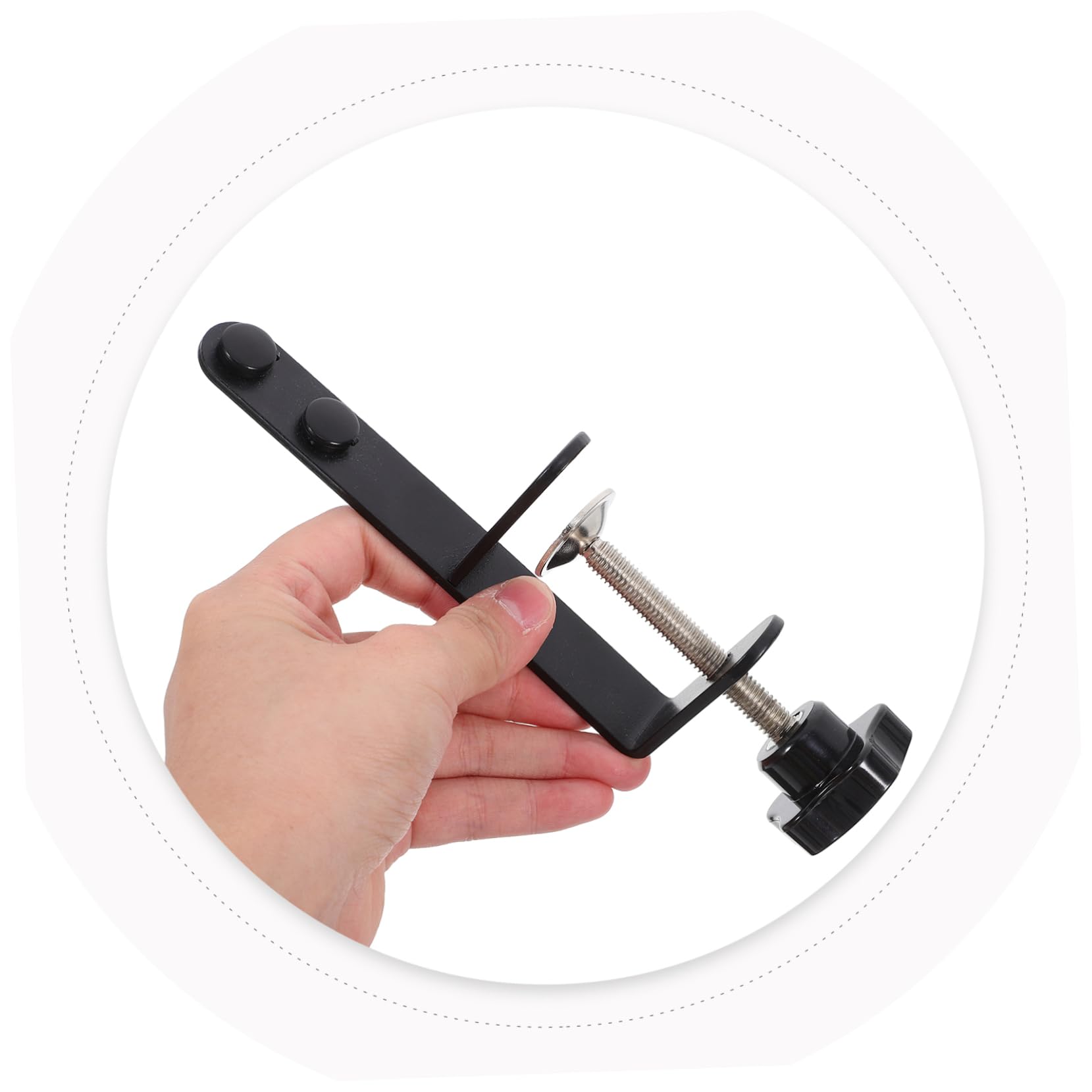 VILLFUL 2pcs Fixed Bracket Table Rod Stand with Clamps C Brackets for Mounting Hole Board Rack Bracket for Tabletop Pegboard Table Clamps for Poles Pegboard Shelf Brackets Mounting Clamps