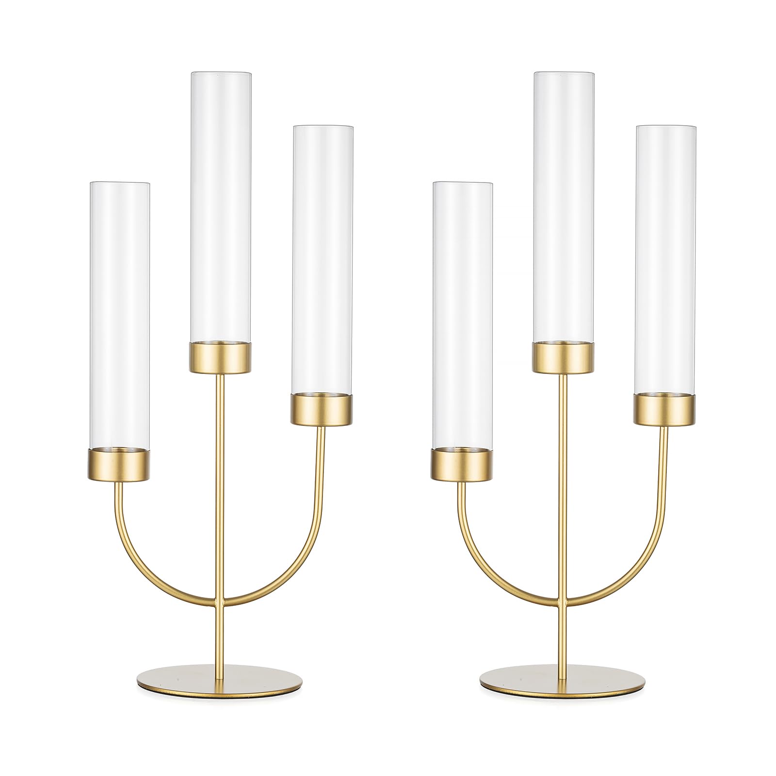 Sziqiqi Candelabro Nero: Portacandele a 3 Bracci con Vetro Hurricane per Centrotavola - Candelabro Gotico in Metallo per Decorazioni Halloween Esterno Cena Camino