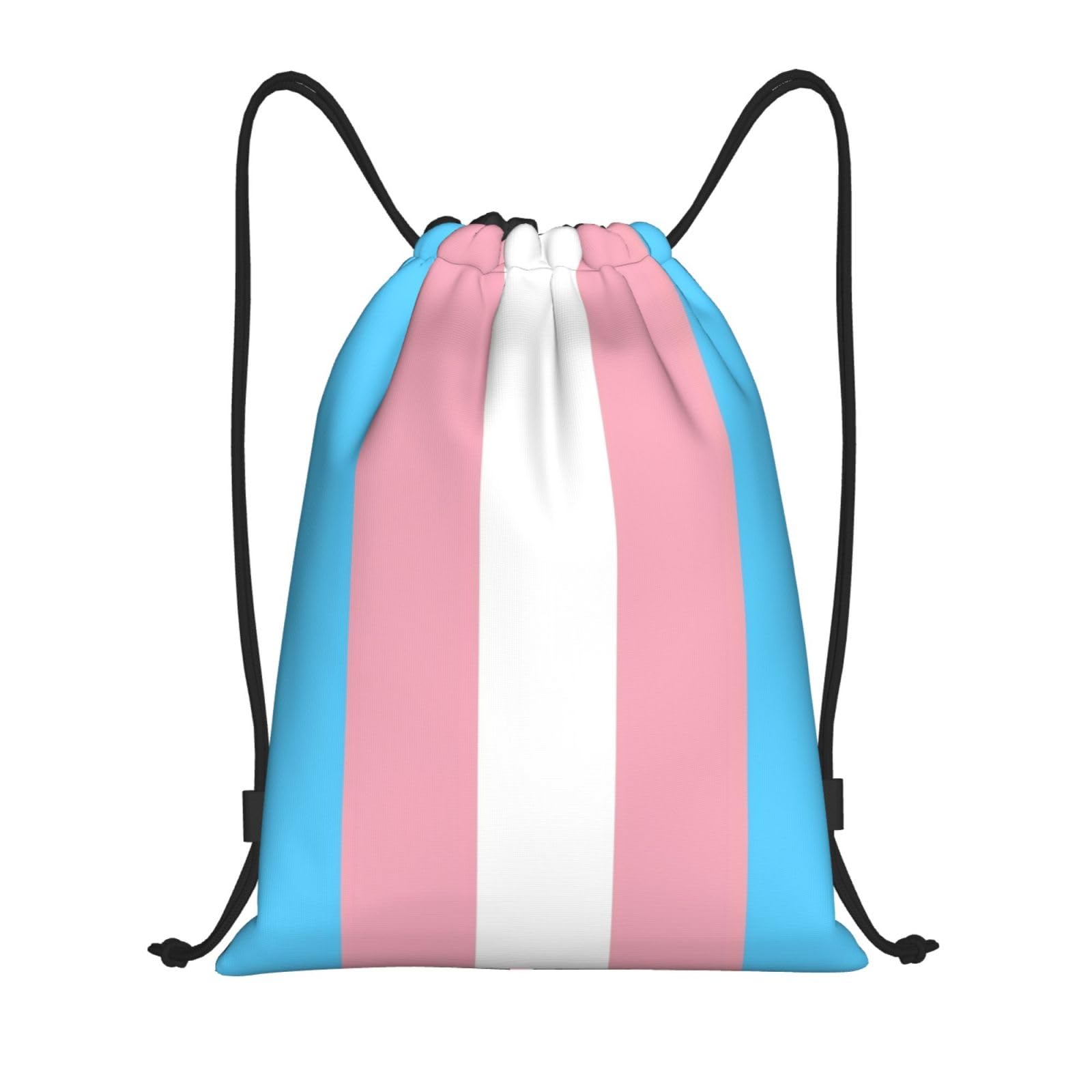 Smazdfxx Unisex Black Lgbtq Transgender Pride Pattern Drawstring Backpack Gym Bag Sports Backpack Beach Bag Yoga Travel Medium