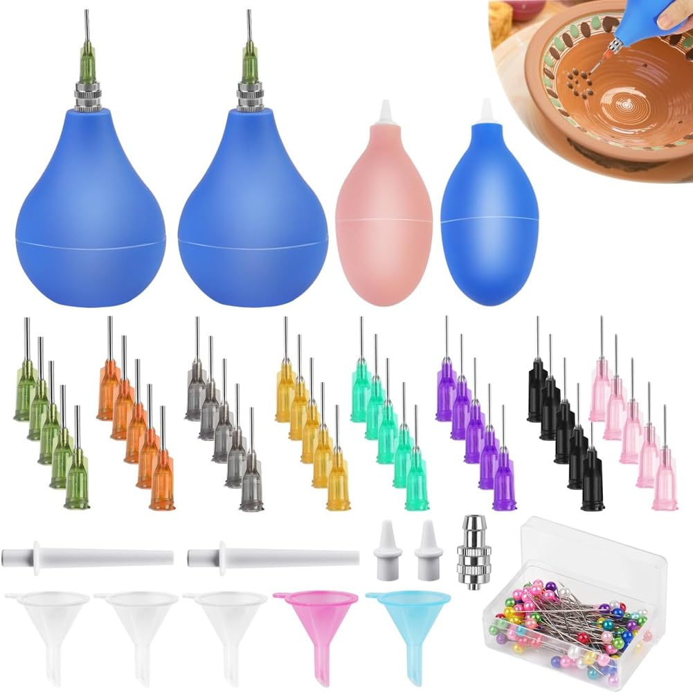 muqeu 150 PCS Pottery Tools Supplies Ceramic Applicator, Ceramic Tools Clay Tools Set,for Pottery Decorating,Ceramic