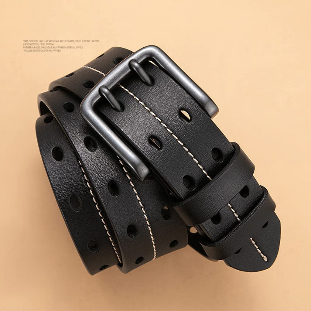 Cinturón de Cuero Genuino Longitud Ajustable Hebilla de Pin de Cuero Cinturón de Cuero Genuino de Vaca Varios tamaños Cinturón de Moda Informal para Hombres