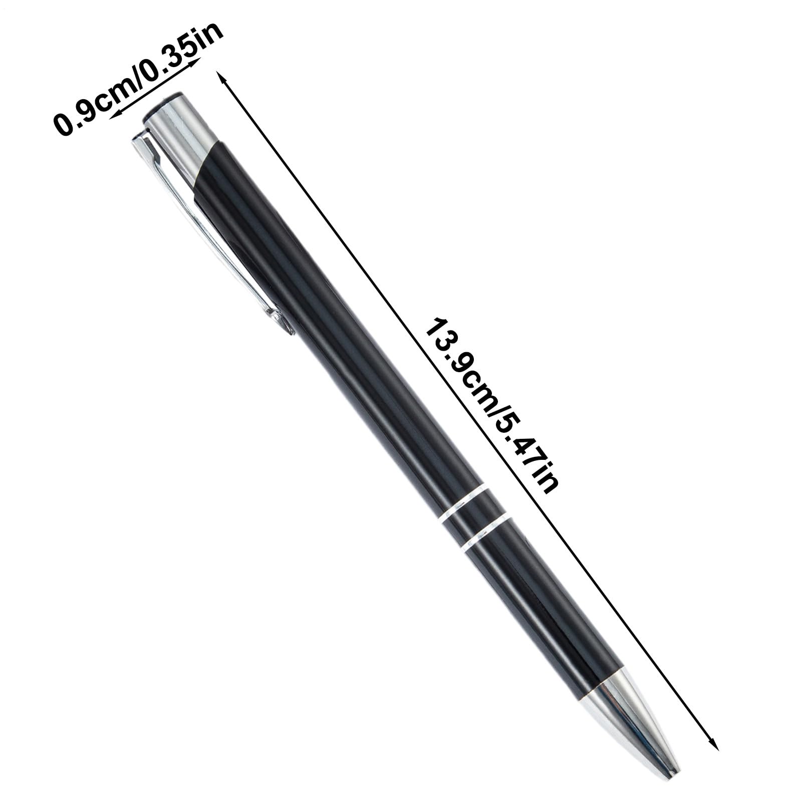 Executive Pen, 50 penne in metallo, cancelleria alla moda con clip argentata, strumento di scrittura multifunzionale, ideale per affari, scuola, viaggi, casa, insegnanti, 13,9 x 0,9 cm