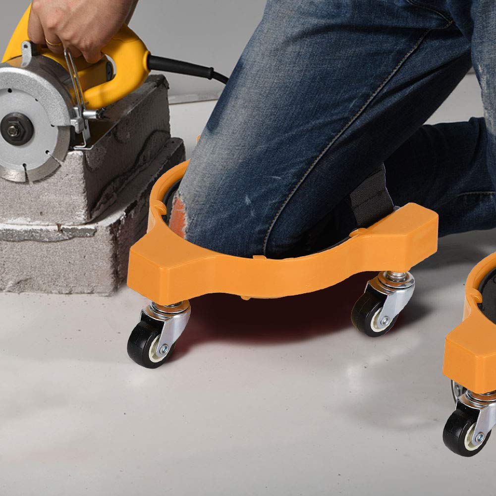 1Piece Genouillère pour le travail du bois , genouillères roulantes , genouillère coulissante flexible , facile à utiliser pour peindre des carreaux de pose (yellow)
