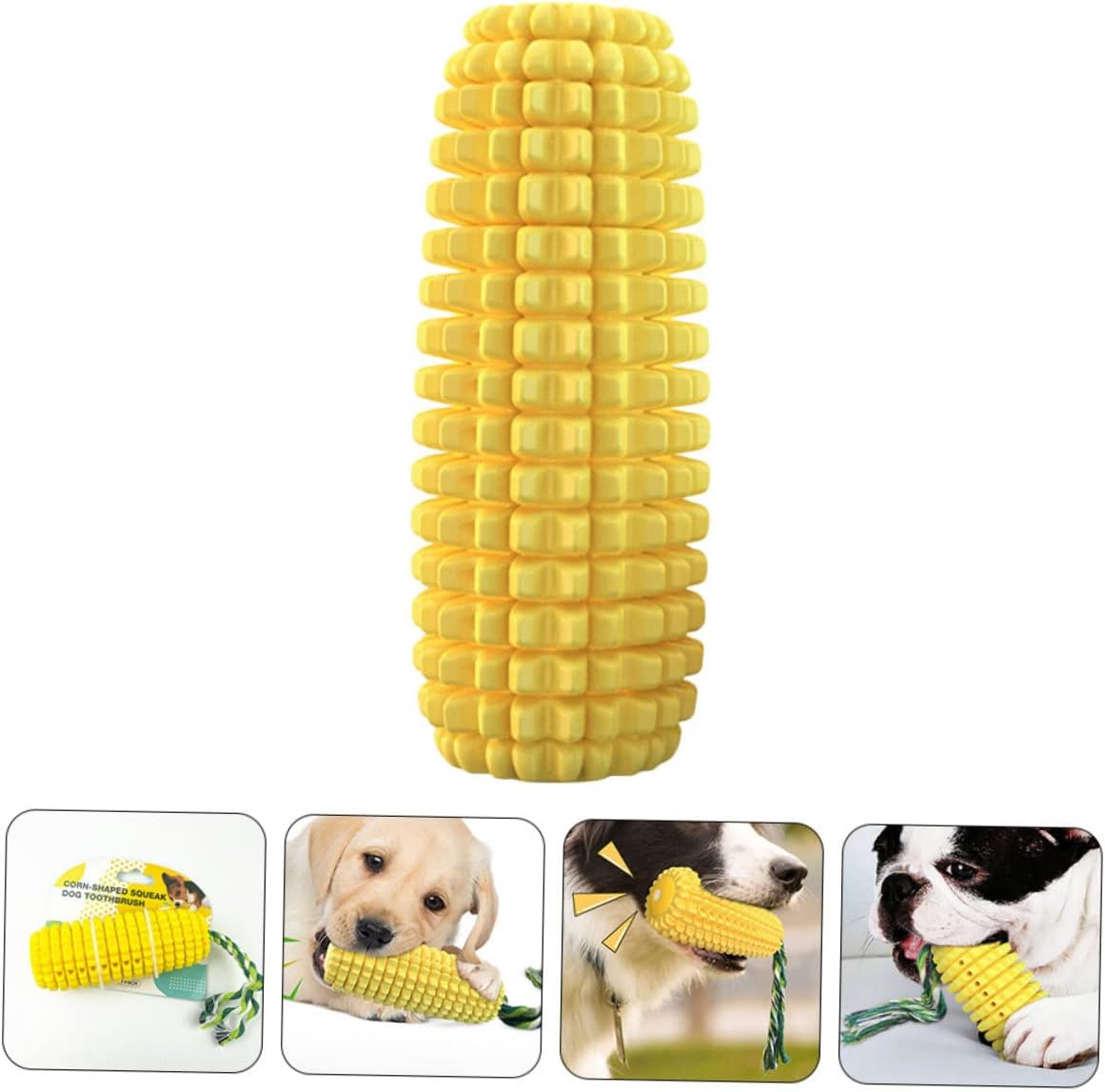 Mipcase 4pcs Portable Sounding Puppy Toy Corn-Shaped Chew Toy for Dogs Funny Molar Mentally Stimulating Design Easy to Clean and Maintain for Teething Puppies