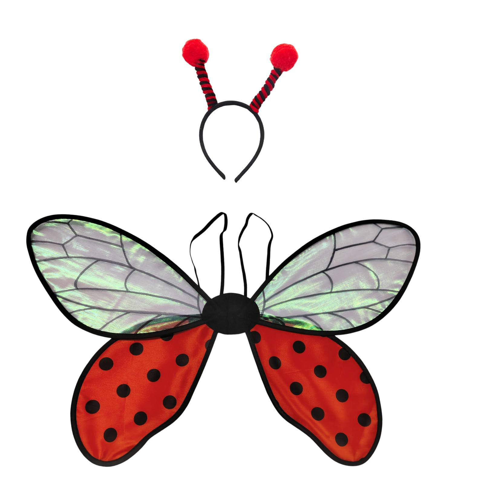 Barbotimer Women Girls Halloween Ladybug Bee Costume Wings and Headband Set