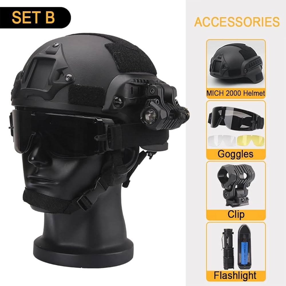 Amazon.co.jp: ミリタリーヘルメットセット、高機能EPPパッドと防水