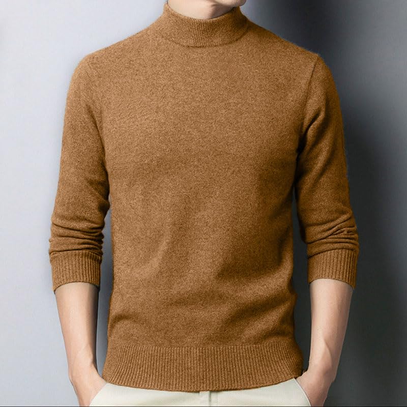 Men's O-Neck Knit Sweater Solid Casual Knitwear Business Bottoming Pullover Top4