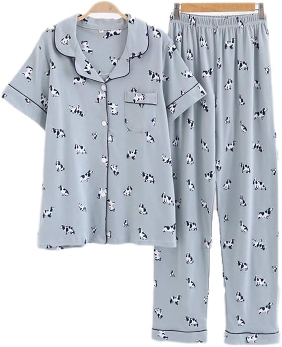 Amazon 半袖 長ズボン 上下セット パジャマ ルームウェア レディース ランジェリー 夏 薄手 綿100 快適 可愛い 犬柄 前開き ラペル ポケット付き ボタン コンパクト ガーリー 部屋着 便利服 寝巻き 快眠 パジャマ ルームウェアセット 通販 Amazon 半袖 長ズボン 上下セット パジャマ ルームウェア レディース ランジェリー 夏 薄手 綿100 快適 可愛い 犬柄 前開き ラペル ポケット付き ボタン コンパクト ガーリー 部屋着 便利服 寝巻き 快眠 パジャマ ルームウェアセット 通販